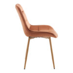 Berne chair brown velvet-leg in natural shade 53x62x84cm - Слика 3