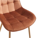 Berne chair brown velvet-leg in natural shade 53x62x84cm - Слика 6