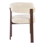 Armchair Erebus cream fabric with walnut metal leg 64x55x76.5cm - Слика 3