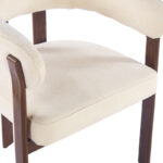 Armchair Erebus cream fabric with walnut metal leg 64x55x76.5cm - Слика 6