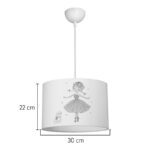 Kids' ceiling luminaire Ballerina led E27 multicolor PVC D30x20cm - Image 4