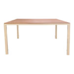 Table Nares champagne aluminum plywood in natural shade 140x80x72.5cm - Image 2