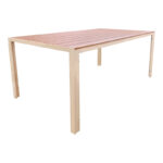 Table Nares champagne aluminum plywood in natural shade 140x80x72.5cm