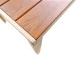 Table Nares champagne aluminum plywood in natural shade 140x80x72.5cm - Image 3
