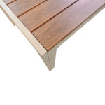 Table Nares champagne aluminum plywood in natural shade 180x90x72.5cm - Image 3