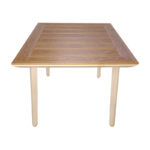 Synergy table aluminum cappuccino-plywood natural color 80x80x74cm - Image 2