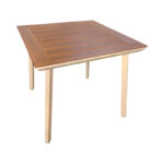 Synergy table aluminum cappuccino-plywood natural color 80x80x74cm