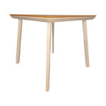 Synergy table aluminum cappuccino-plywood natural color 80x80x74cm - Image 3