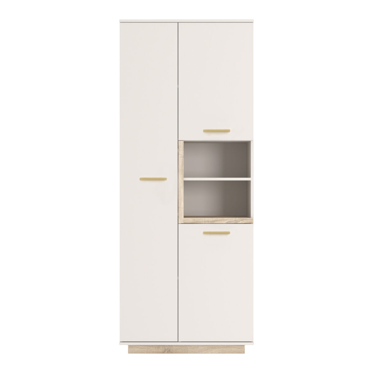 Cabinet column Norda cream with oak color 199,5x40x80cm - Image 3