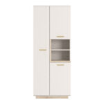 Cabinet column Norda cream with oak color 199,5x40x80cm - Image 3