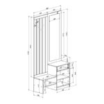 Entrance unit with mirror Citra sonoma 100x34.3x199.5cm - Image 4