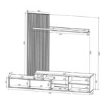 Living room set Eviora brown with dark walnut 235x40x208.6cm - Image 2