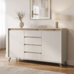 Buffet Belka cream with oak 155x45x93.7cm