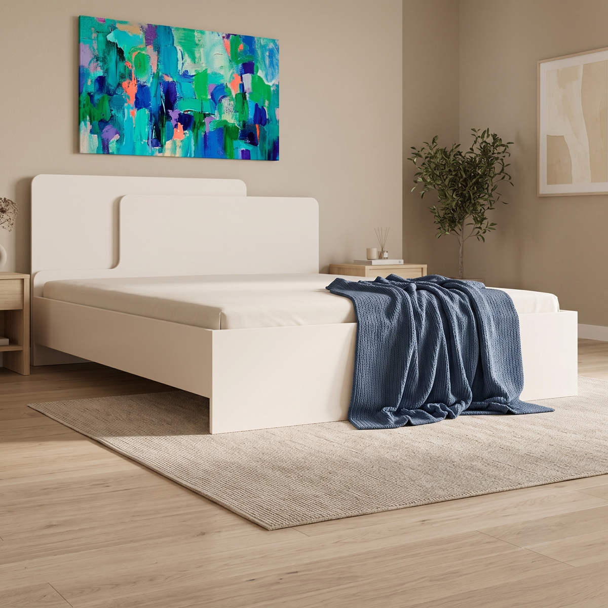 192-000074 Double bed Lucabel cream 160x200cm - Слика 1