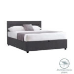 Bed with mattress and storage space Molito-Dreamer velvet anthracite 120x200cm - Слика 2