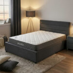 Bed with mattress and storage space Molito-Dreamer velvet anthracite 120x200cm