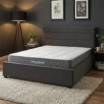 Bed with mattress and storage space Molito-Dreamer velvet anthracite 150x200cm