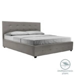 Bed with mattress and storage space Roi-Dreamer pu gray 160x200cm - Слика 2