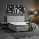 Bed with mattress and storage space Roi-Dreamer pu gray 160x200cm