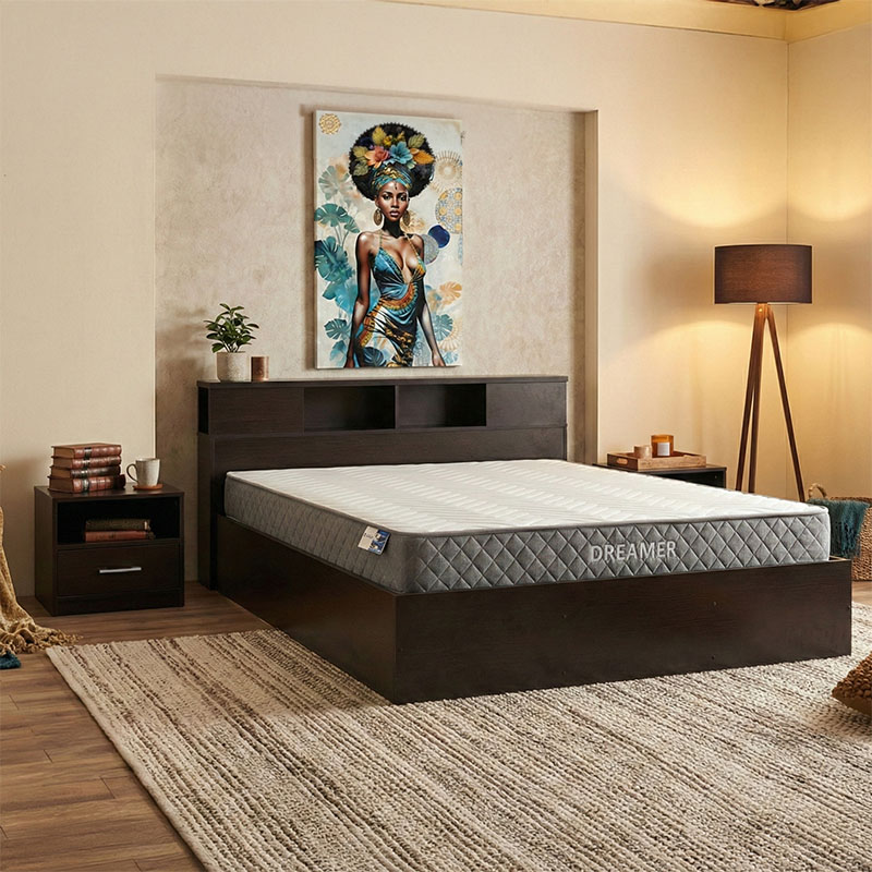 200-001513 Bed with mattress Olympus-Dreamer wenge 160x200cm - Image 1