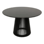 Dining Room with Folegio Anthracite Chairs and Domonic Black Table D100x75cm Set of 5pcs - Слика 3