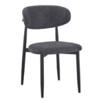 Dining Room with Folegio Anthracite Chairs and Domonic Black Table D100x75cm Set of 5pcs - Слика 5