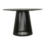 Dining Room with Folegio Cream Chairs and Domonic Black Table D100x75cm Set of 5pcs - Image 5