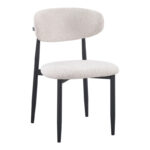 Dining Room with Folegio Cream Chairs and Orbital Black Table D120x76cm Set of 5pcs - Image 5