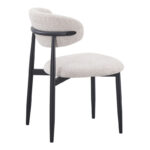 Dining Room with Folegio Cream Chairs and Orbital Black Table D120x76cm Set of 5pcs - Image 6