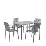 Dining set Heven Vista set of 5 pieces anthracite aluminum 120x70x72cm - Image 2
