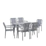 Dining set Heven Vista set of 7 pieces anthracite aluminum 120x70x72cm - Image 2