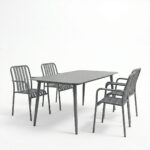 Dining set Heven Vista set of 5 pieces anthracite aluminum 150x80x72cm - Image 2