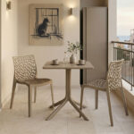 Dining table Groovy Hush 3 pcs cappuccino PP 60x60x76cm