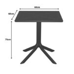 Dining table Groovy Hush 3 pcs cappuccino PP 60x60x76cm - Слика 6