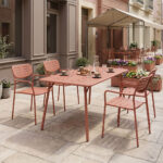 Moraja Deraby set of 5 pieces terracotta metal 140x80x72cm