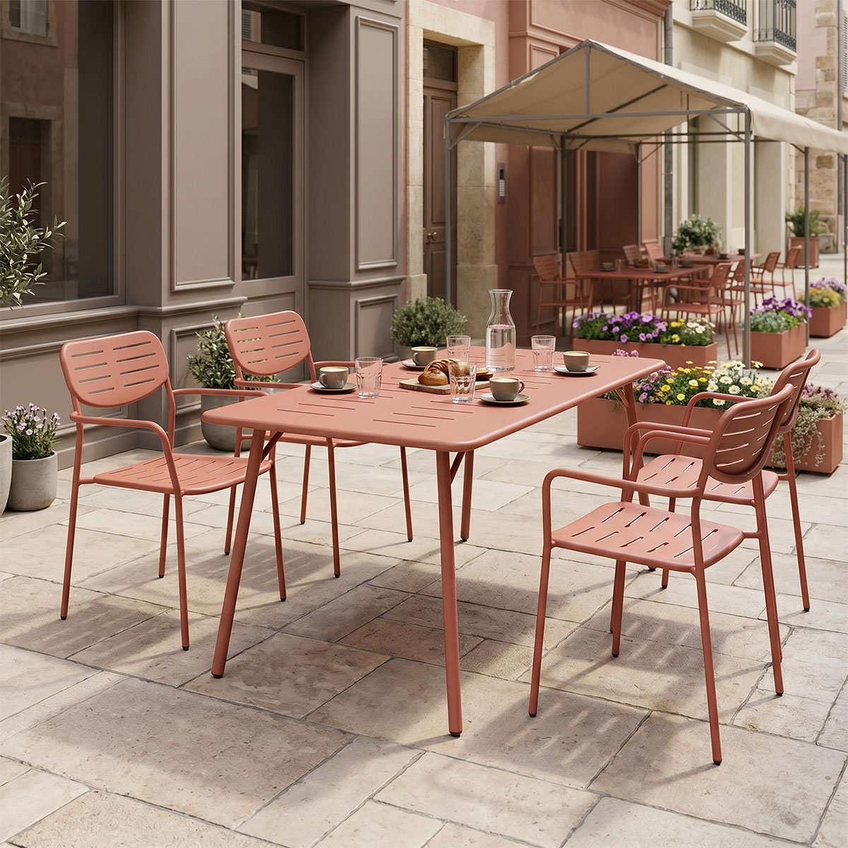 200-001686 Moraja Deraby set of 5 pieces terracotta metal 140x80x72cm - Image 1