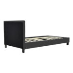 Bed with mattress Nevil-Perfecto fabric anthracite-black leg 90x190cm - Слика 2