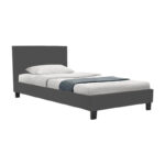Bed with mattress Nevil-Perfecto fabric anthracite-black leg 90x190cm - Слика 3
