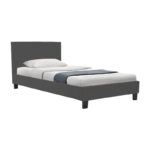 Bed with mattress Nevil-Nemesis fabric anthracite-black leg 90x190 cm - Слика 2