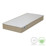 Bed with mattress Nevil-Nemesis fabric ecru-natural shade leg 90x190cm - Image 3