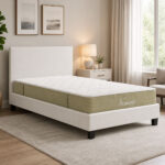 Bed with mattress Nevil-Nemesis PU white 100x200cm