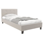Bed with mattress Mago-Perfecto fabric ecru 100x200cm - Image 2