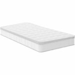 Bed with mattress Mago-Perfecto fabric ecru 100x200cm - Image 3