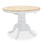Dining set Dallan Lars 5pcs white rubberwood Φ100(+38)x100x75cm - Слика 3