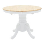 Dining set Dallan Lars 5pcs white rubberwood Φ100(+38)x100x75cm - Слика 4
