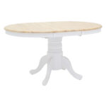 Dining set Dallan Lars 5pcs white rubberwood Φ100(+38)x100x75cm - Слика 5