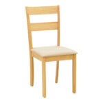 Dining set Dallan Lars 5pcs white with natural shade rubberwood Φ100(+38)x100x75cm - Слика 3