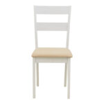 Dining set Dallan Mabor 5pcs white rubberwood 120-150x80x73.8cm - Слика 6
