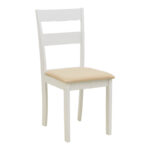 Dining set Dallan Mabor 7pcs white rubberwood 120-150x80x73.8cm - Image 3