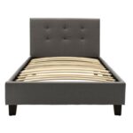 Bed with mattress Mago-Perfecto fabric anthracite 100x200cm - Слика 3